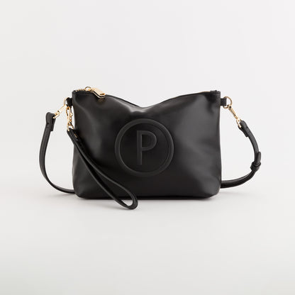 Damentasche/Schultertasche - Hibiscus Schwarz