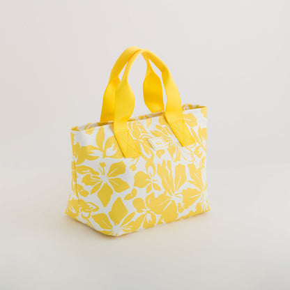 Kosmetiktasche für Damen - Augusta Zitrone/Weiß