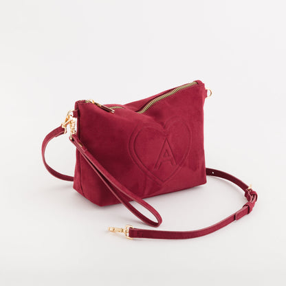 Necessaire/Tracollina Donna - Oceania suede Ciliegia