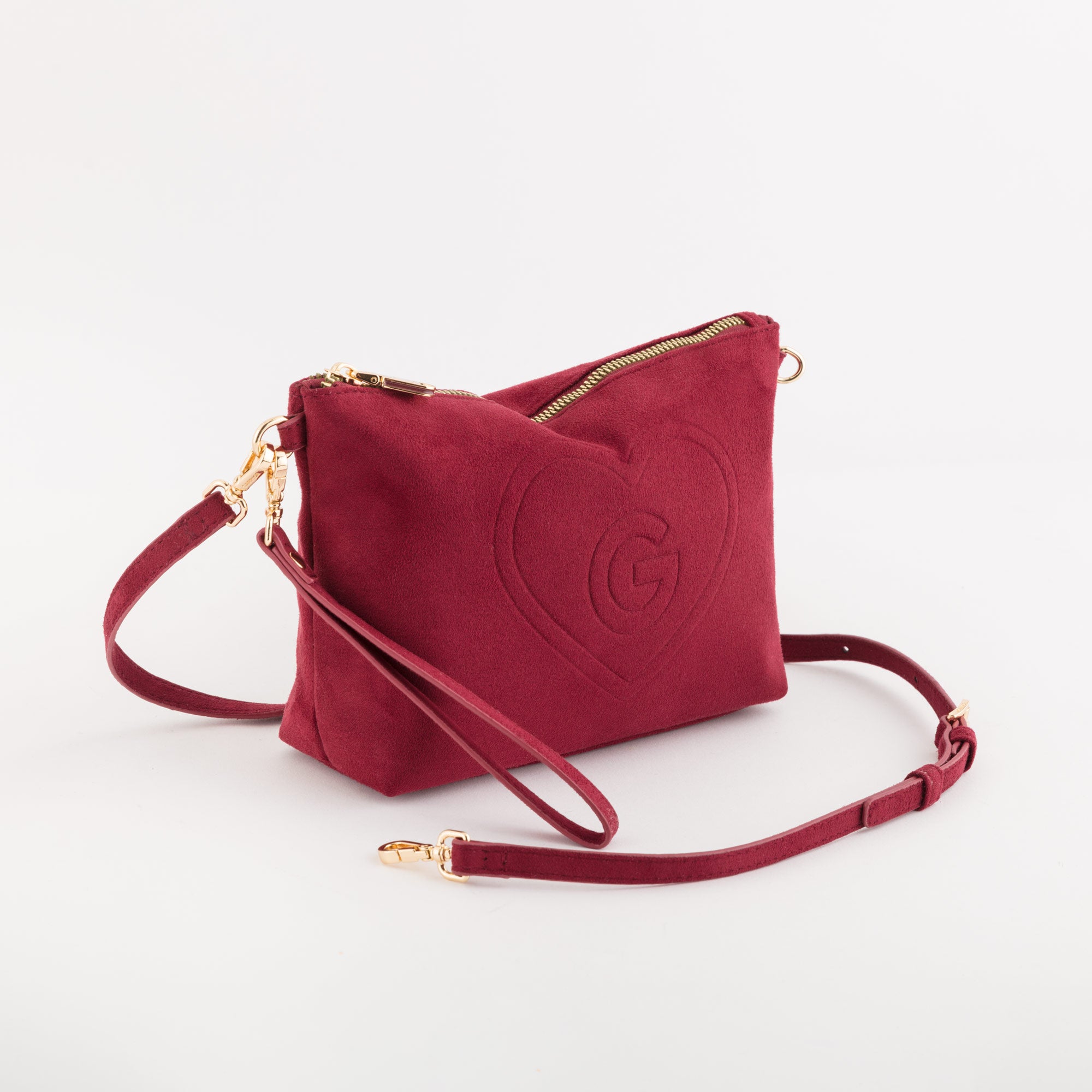 Necessaire/Tracollina Donna - Oceania suede Ciliegia