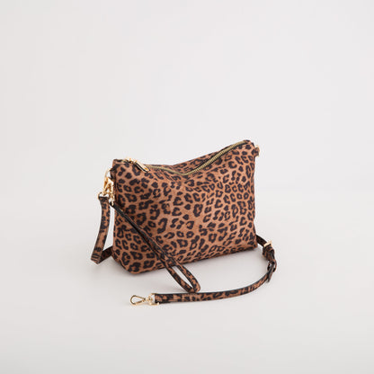 Geldbörse/Schultertasche für Damen - Barbara v1 Kamel/Mehrfarbig