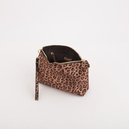 Geldbörse/Schultertasche für Damen - Barbara v1 Kamel/Mehrfarbig