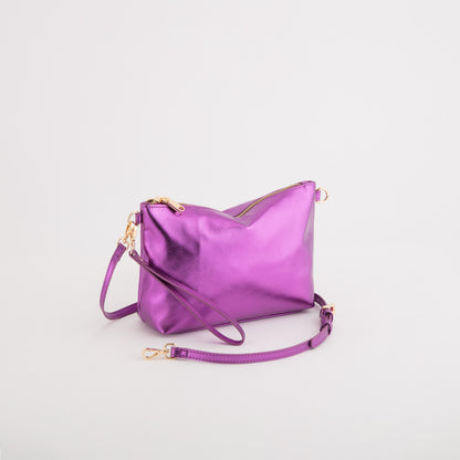Damentasche/Schultertasche - Barbara v3 Metallisches Fuchsia