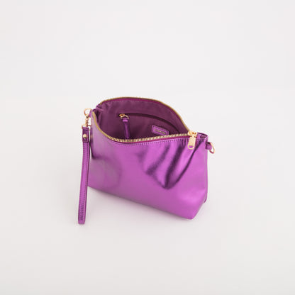 Damentasche/Schultertasche - Barbara v3 Metallisches Fuchsia