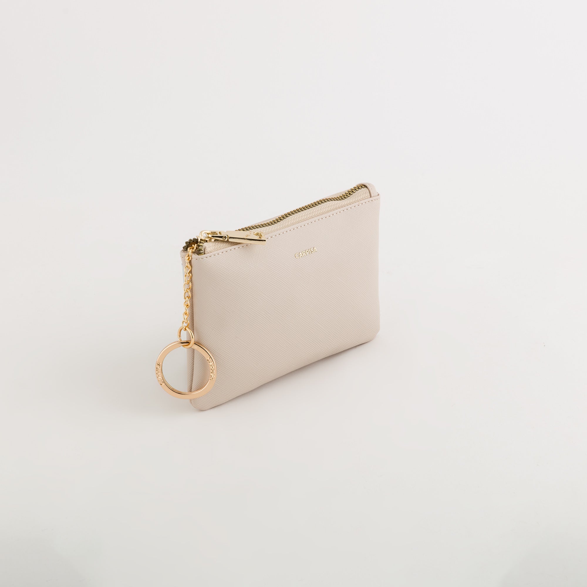 Women's Coin Purse with Keychain - Loto v2 wallet Cream