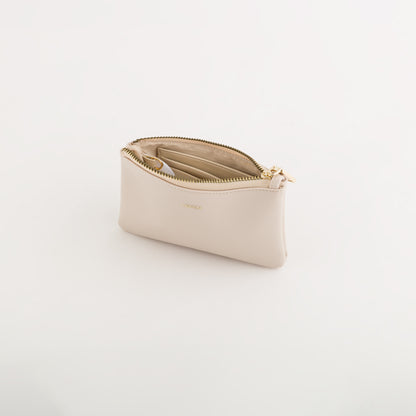 Women's Coin Purse with Keychain - Loto v2 wallet Cream