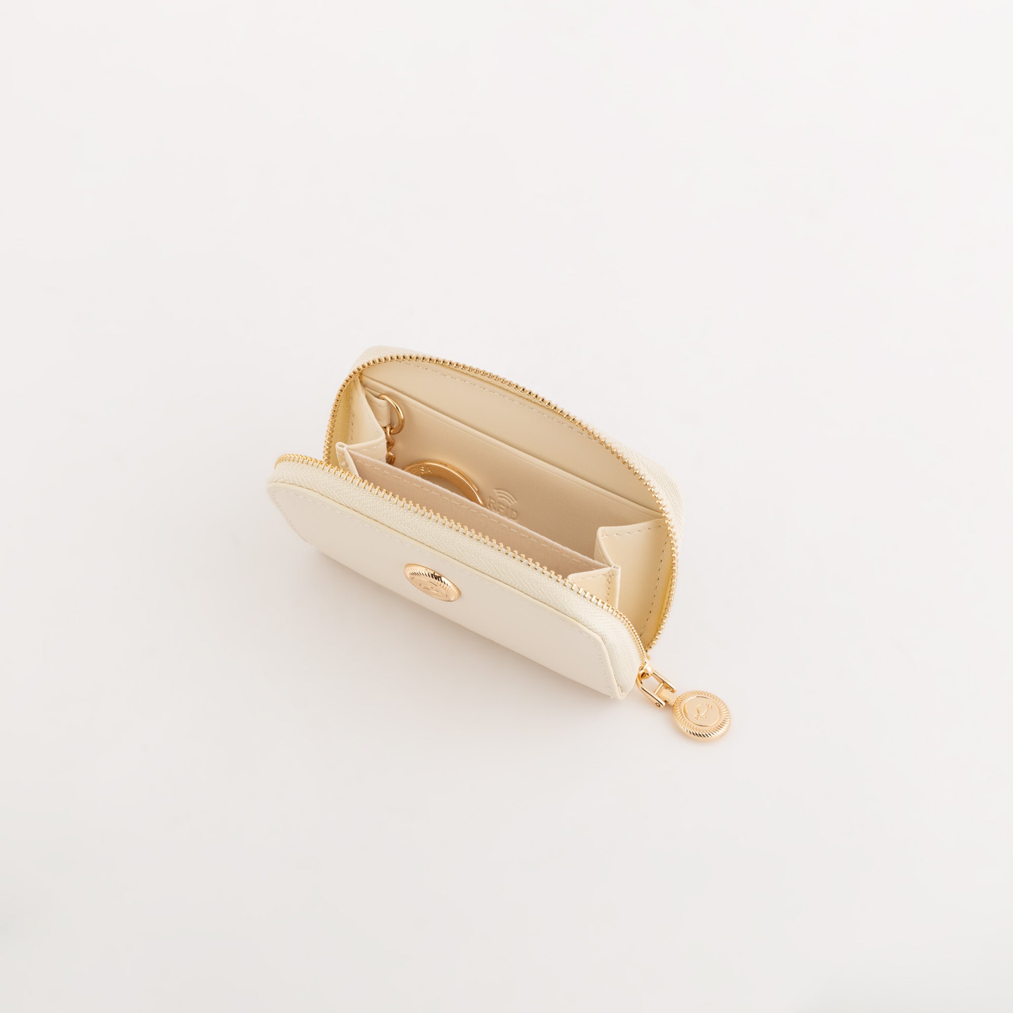 Portamonete Con Portachiavi Donna - Anturio wallet Crema