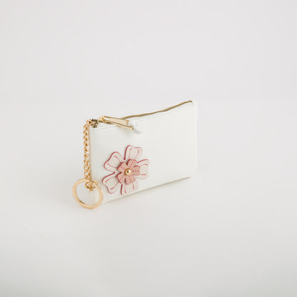 Portamonete Con Portachiavi Donna - Ortensia wallet Bianco