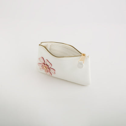 Portamonete Con Portachiavi Donna - Ortensia wallet Bianco
