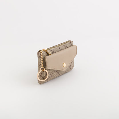Women's Coin Purse with Keychain - Diana Wallet Taupe/Light Taupe