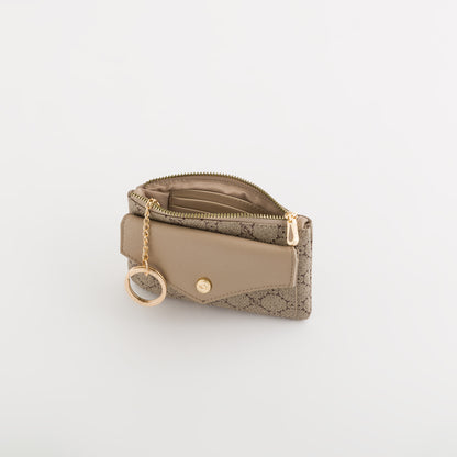 Women's Coin Purse with Keychain - Diana Wallet Taupe/Light Taupe