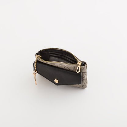 Women's Coin Purse with Keychain - Diana Wallet Taupe/Black