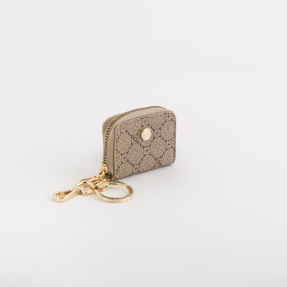Women's Coin Purse with Keychain - Diana Wallet Taupe/Light Taupe