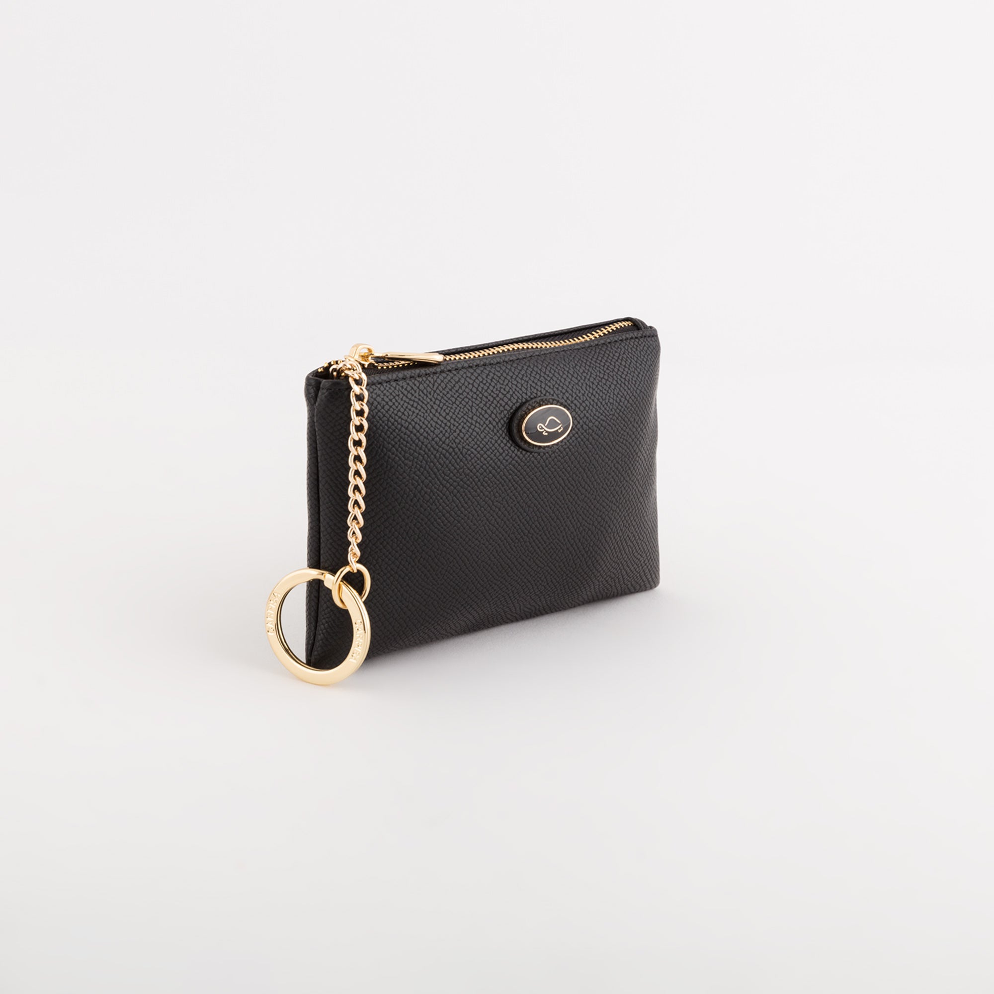 Monedero de mujer con llavero - Accesorios Leonia Negro