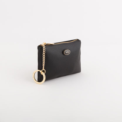 Monedero de mujer con llavero - Accesorios Leonia Negro