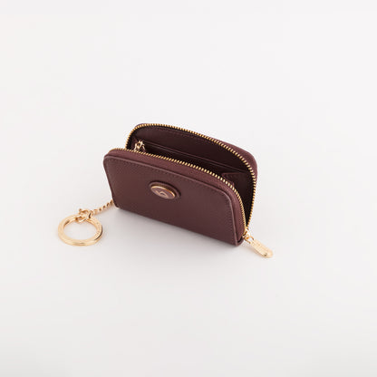 Portamonete Con Portachiavi Donna - Leonia accessories Prugna