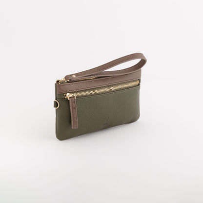 Portamonete Con Portachiavi Donna - Berna wallet Bosco/Tortora