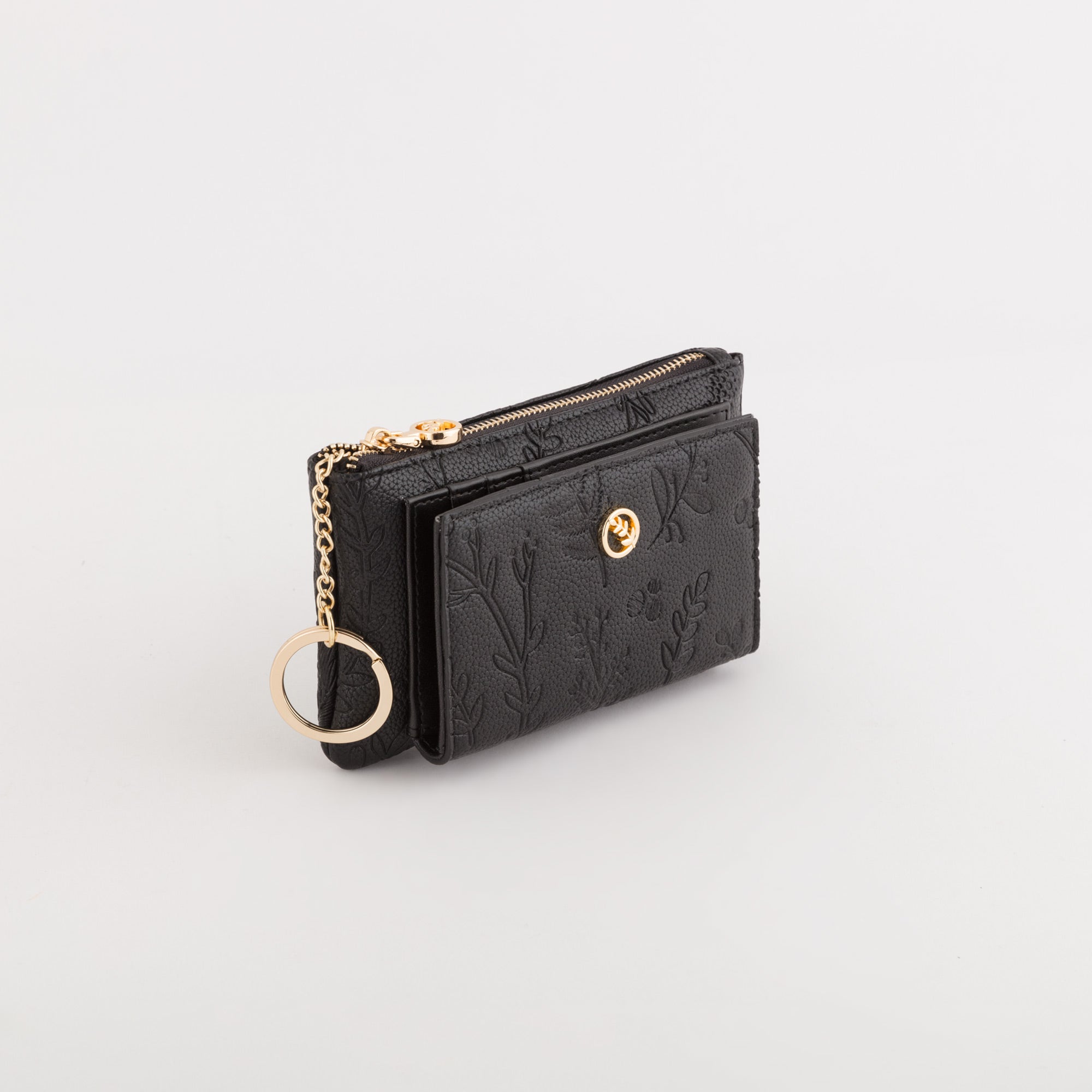Portamonete Con Portachiavi Donna - Natalie wallet Nero