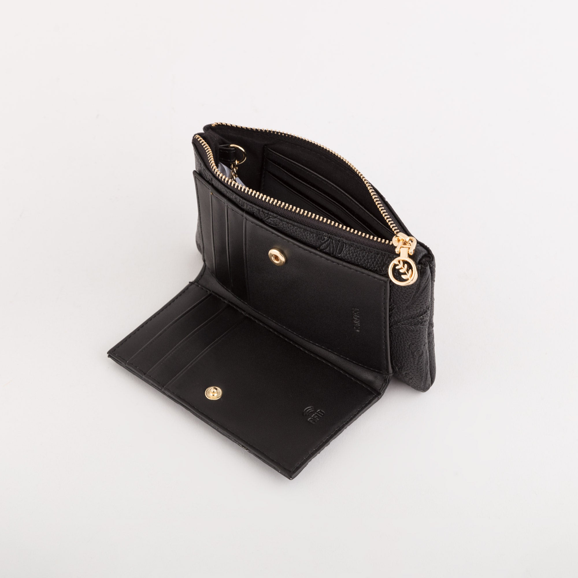 Portamonete Con Portachiavi Donna - Natalie wallet Nero