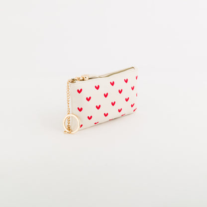 Women's Coin Purse With Keychain - Lilia wallet v2 Butter/Lipstick Red
