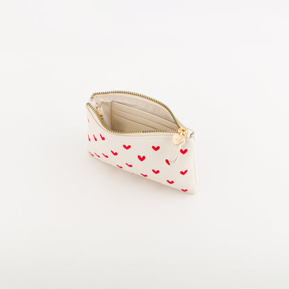Women's Coin Purse With Keychain - Lilia wallet v2 Butter/Lipstick Red
