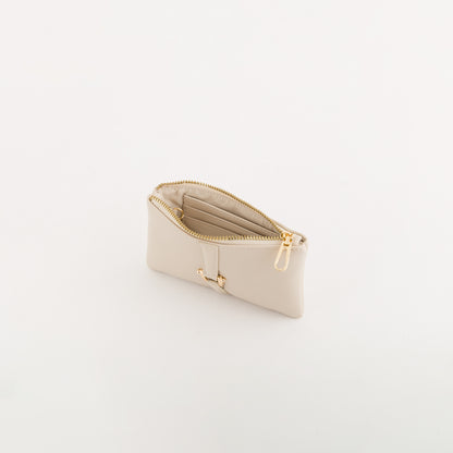 Women's Coin Purse With Keychain - Marie wallet Cream