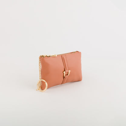 Women's Coin Purse With Keychain - Marie wallet Salmon