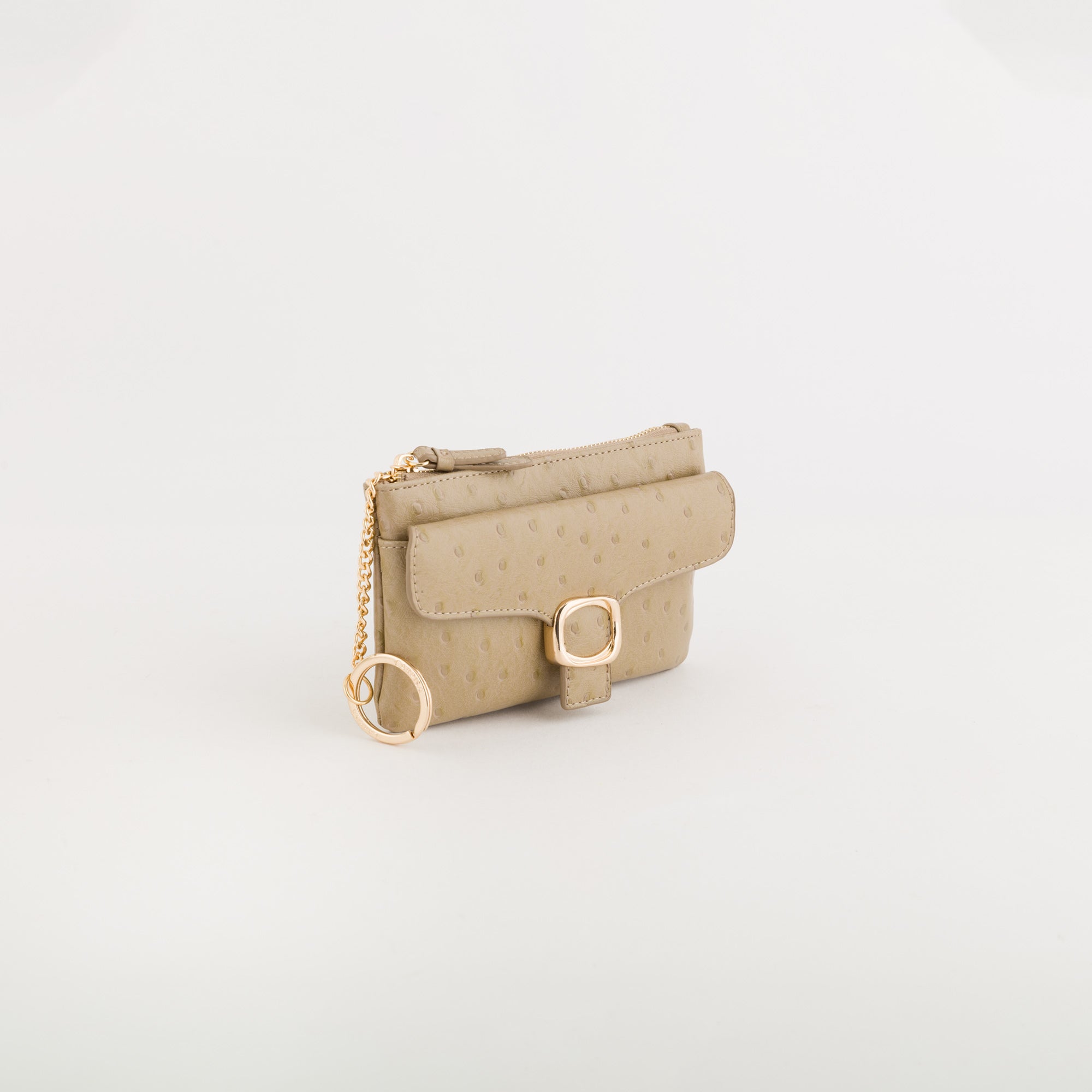 Portamonete Con Portachiavi Donna - Michela wallet v1 Fango