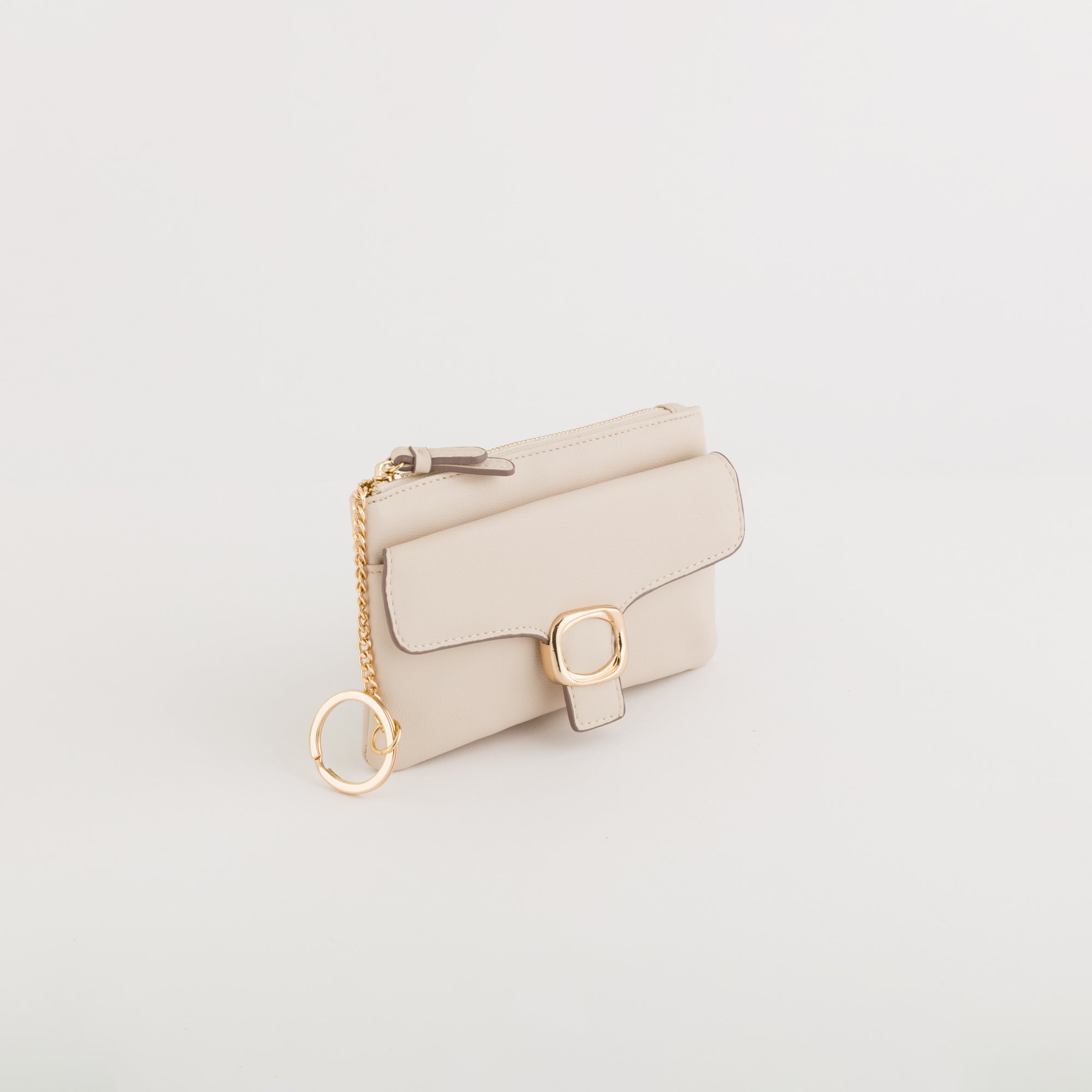 Geldbörse mit Schlüsselbund für Damen - Michela Wallet v5 Creme