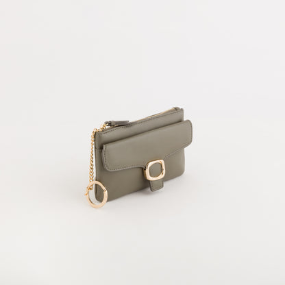 Portamonete Con Portachiavi Donna - Michela wallet v5 Oliva