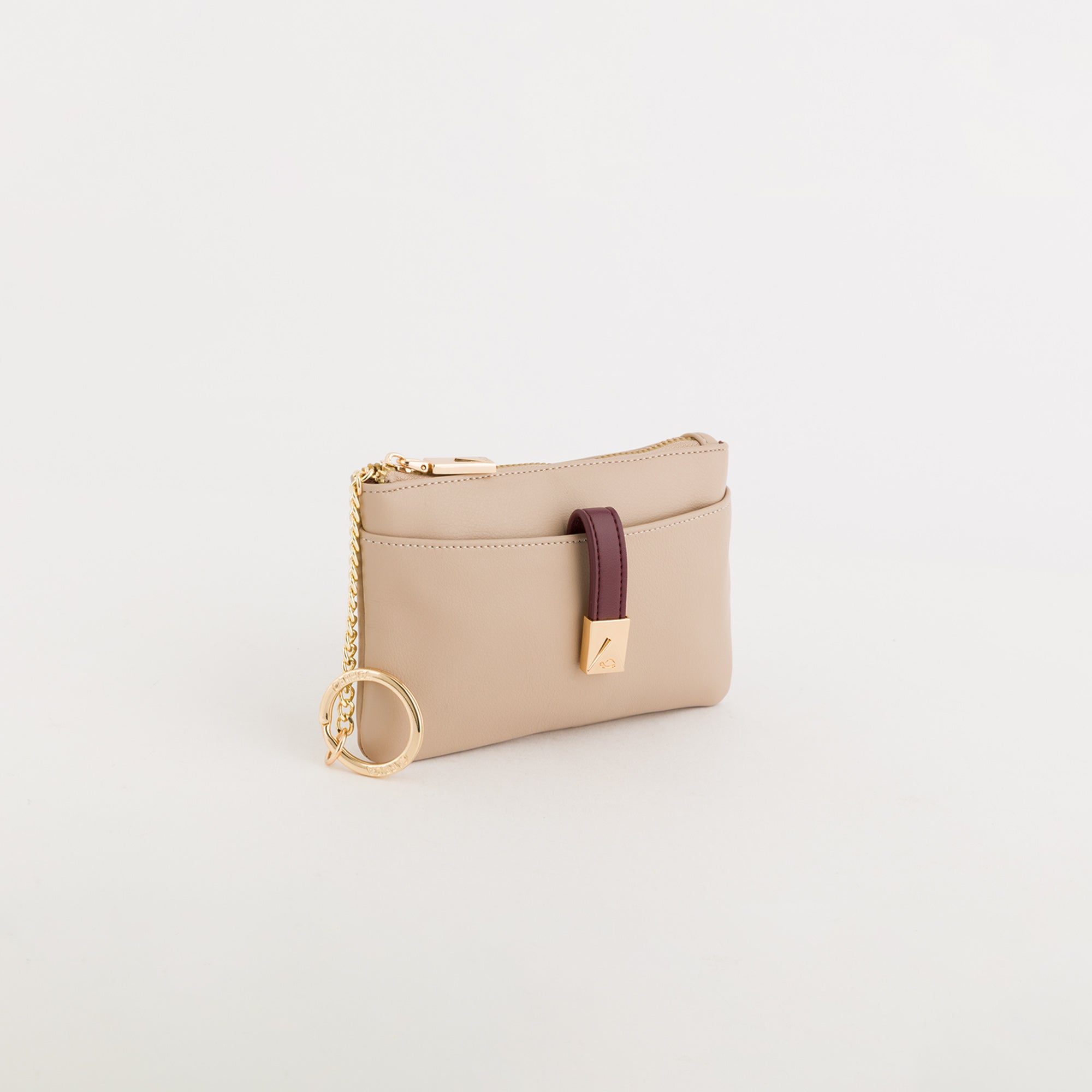 Women's Purse With Keychain - Eleonora wallet Sand/Multicolor