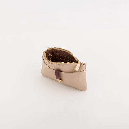 Women's Purse With Keychain - Eleonora wallet Sand/Multicolor