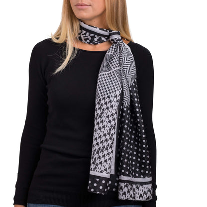 Damenschals - Seidenschals Schwarz/Mehrfarbig