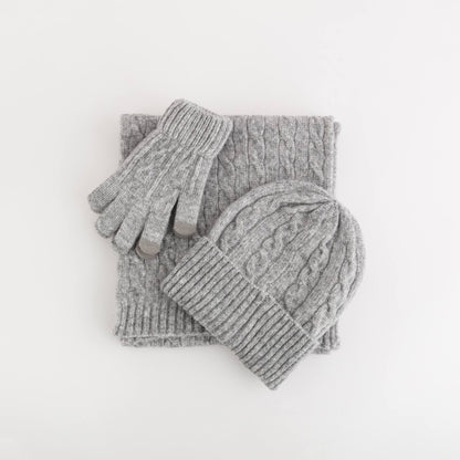 Set de gorro, bufanda y guantes para mujer - Austria Gris