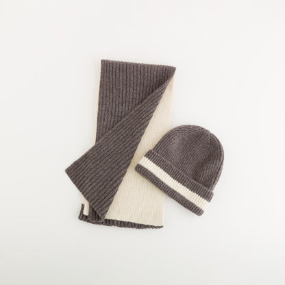 Set sciarpa cappello - Thaigo set Bianco/Grigio