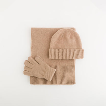 Set guanto sciarpa cappello - Thaigo set Tortora
