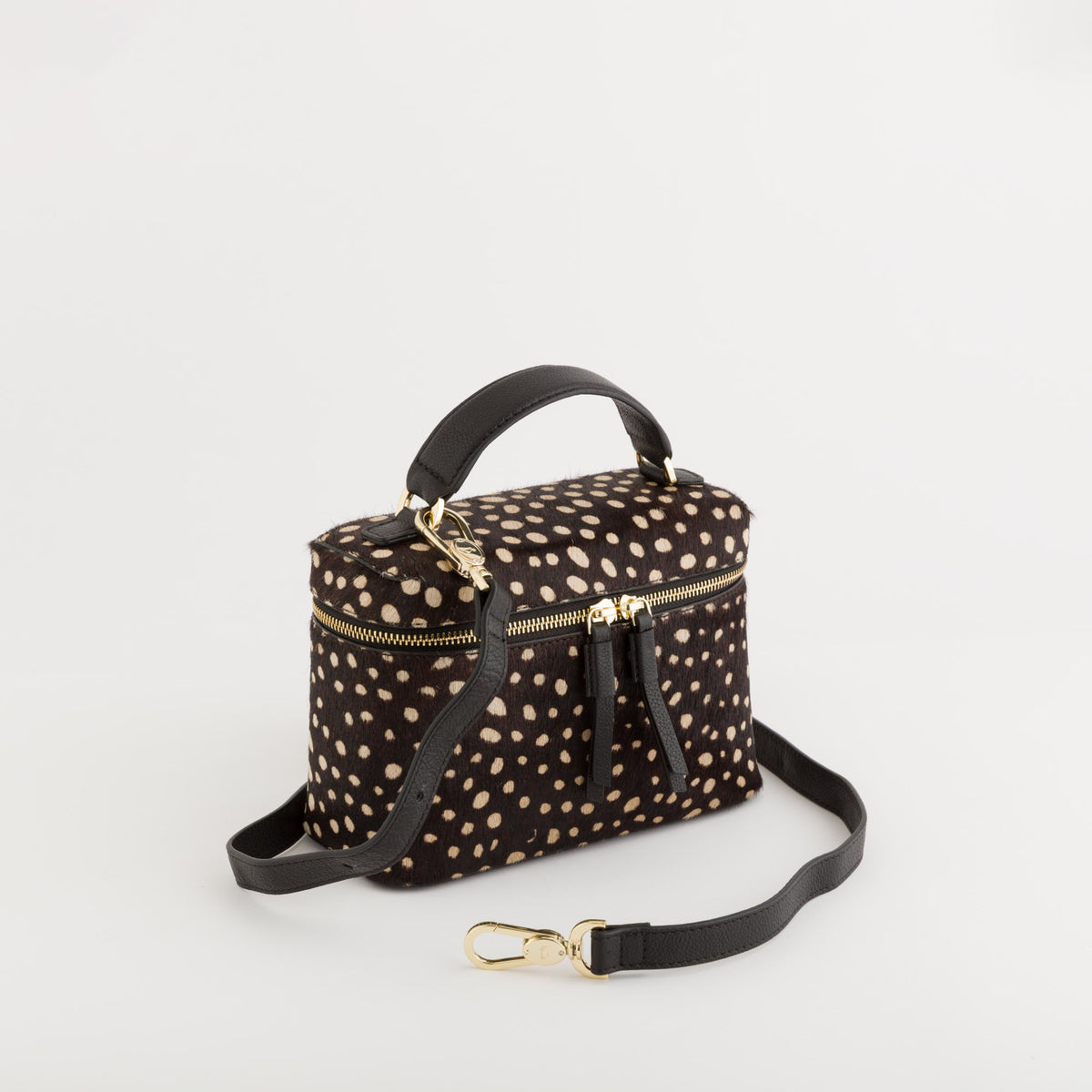 Schultertasche für Damen - Rose Schwarz/Moro