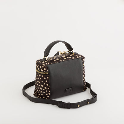 Schultertasche für Damen - Rose Schwarz/Moro