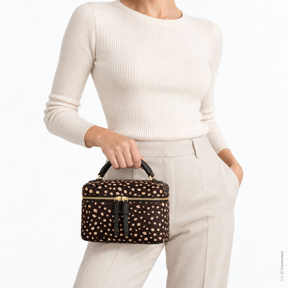 Schultertasche für Damen - Rose Schwarz/Moro