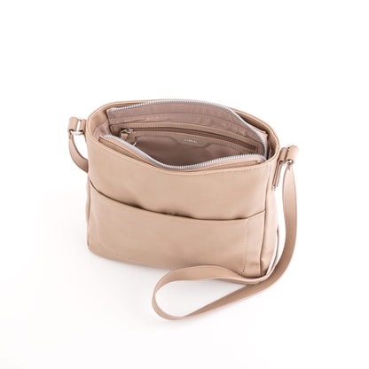 Schultertasche für Damen - Dorotea Helles Taubengrau