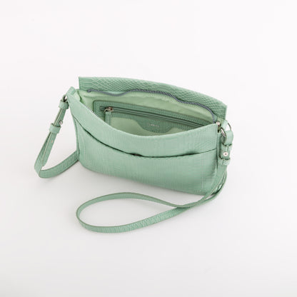 Schultertasche für Damen - Dorotea snake Pistazie