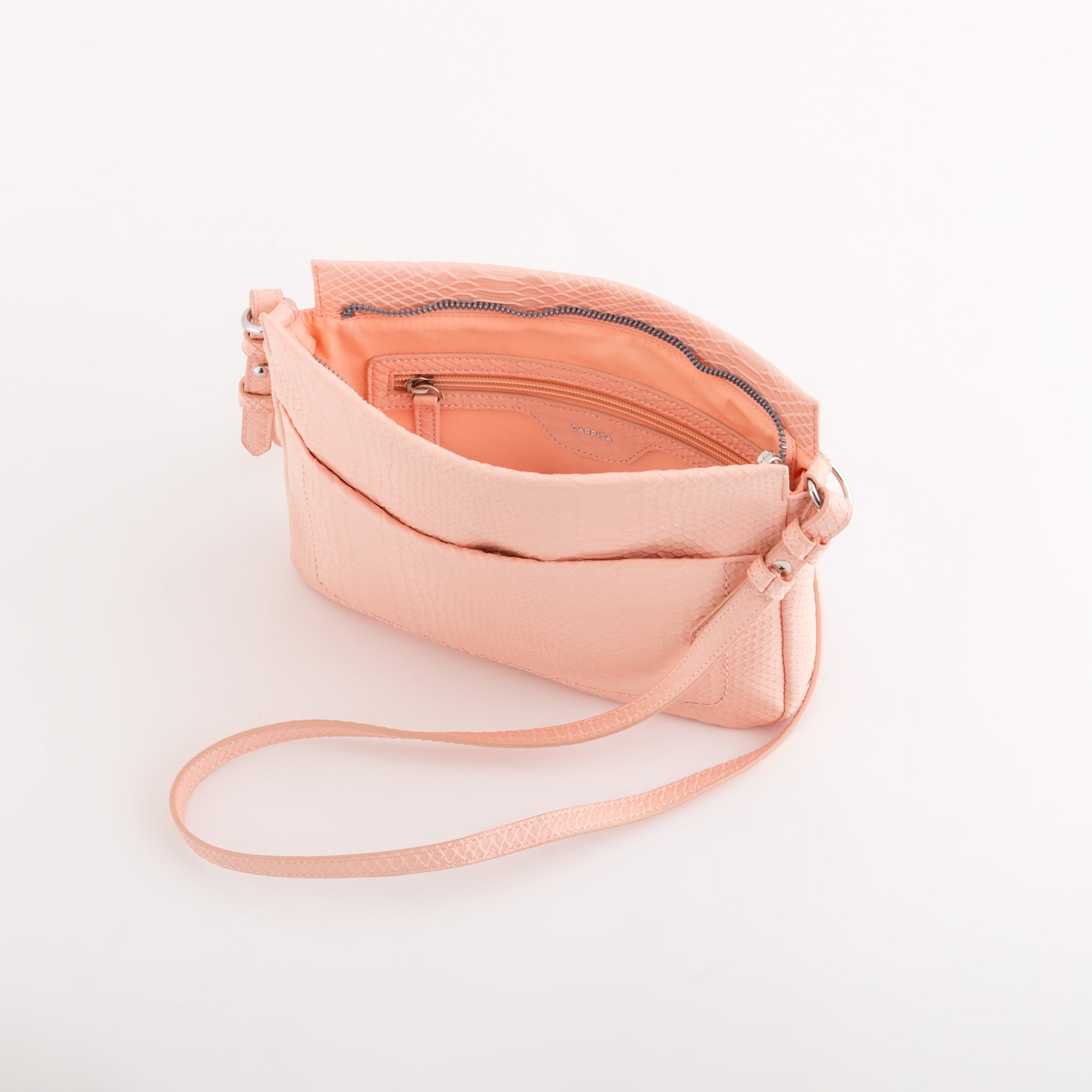 Schultertasche für Damen - Dorotea snake Pulver