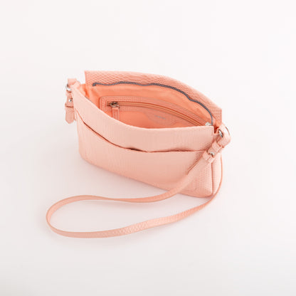 Schultertasche für Damen - Dorotea snake Pulver