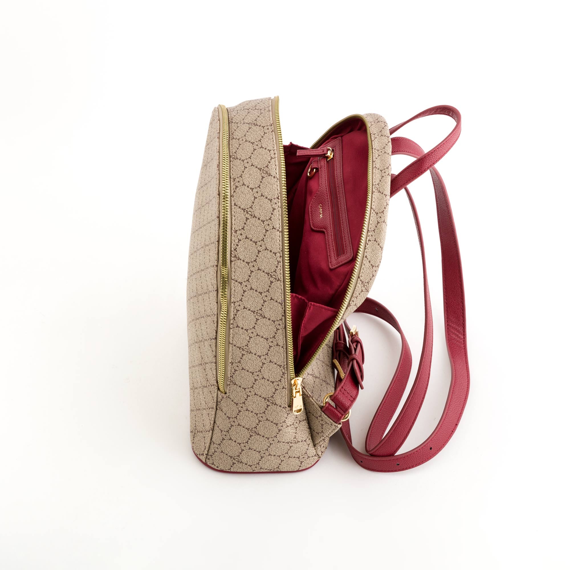 Damenrucksack - Fiorenza Taupe/Wein