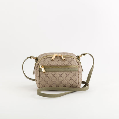 Schultertasche für Damen - Fiorenza Taupe/Bambus