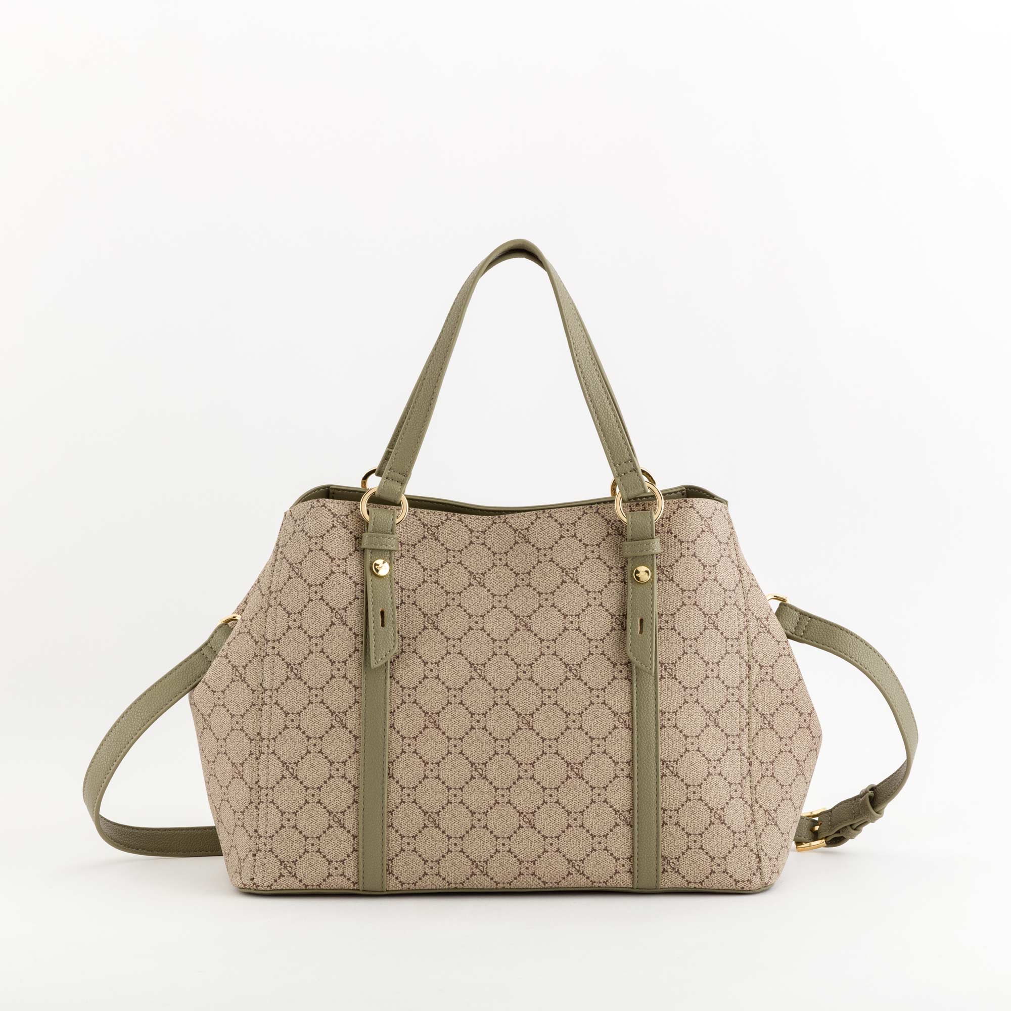 Damenhandtasche - Fiorenza Taupe/Bambus