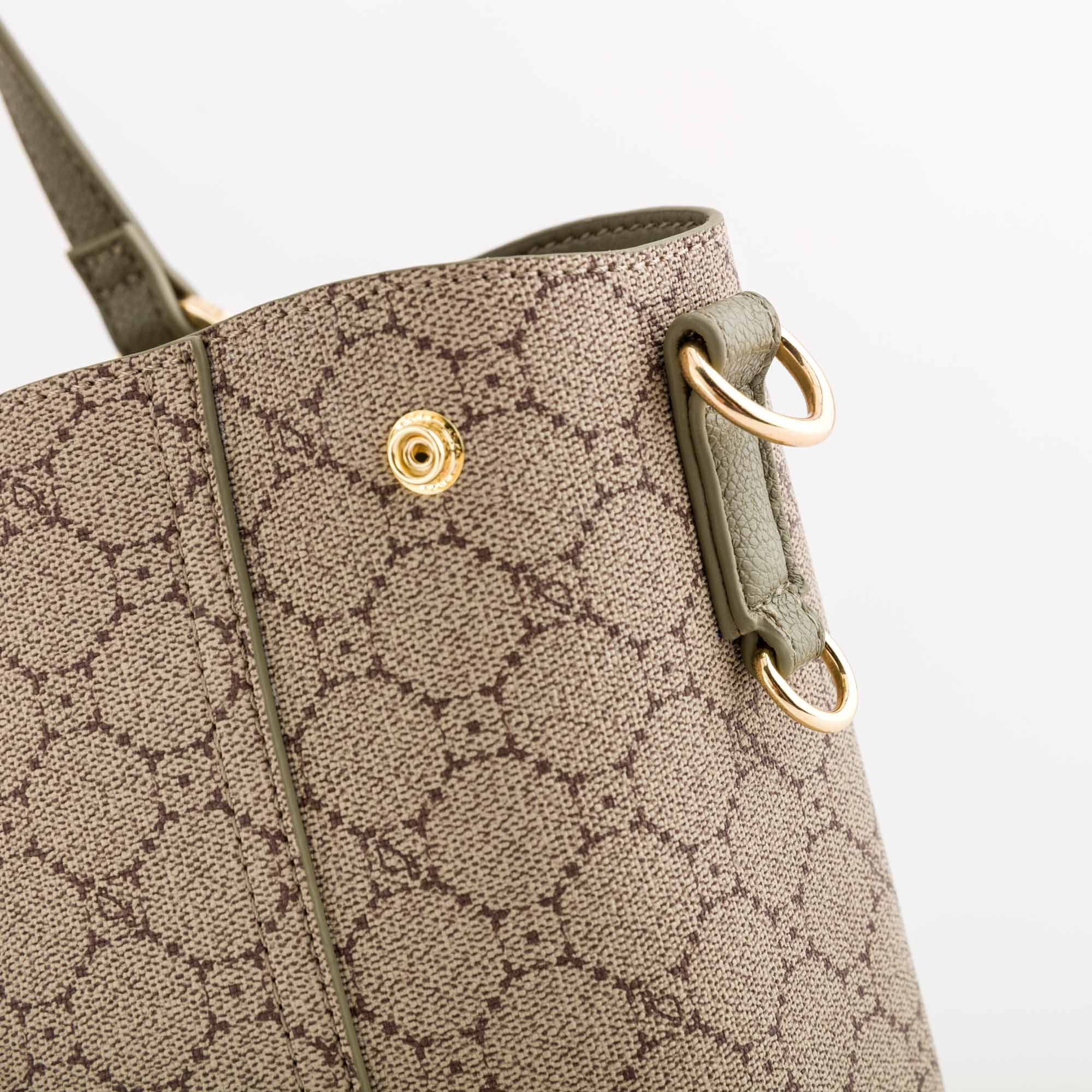 Damenhandtasche - Fiorenza Taupe/Bambus