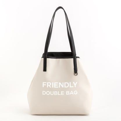 Shopping reversibile - Friendly double bag Ghiaccio/Nero