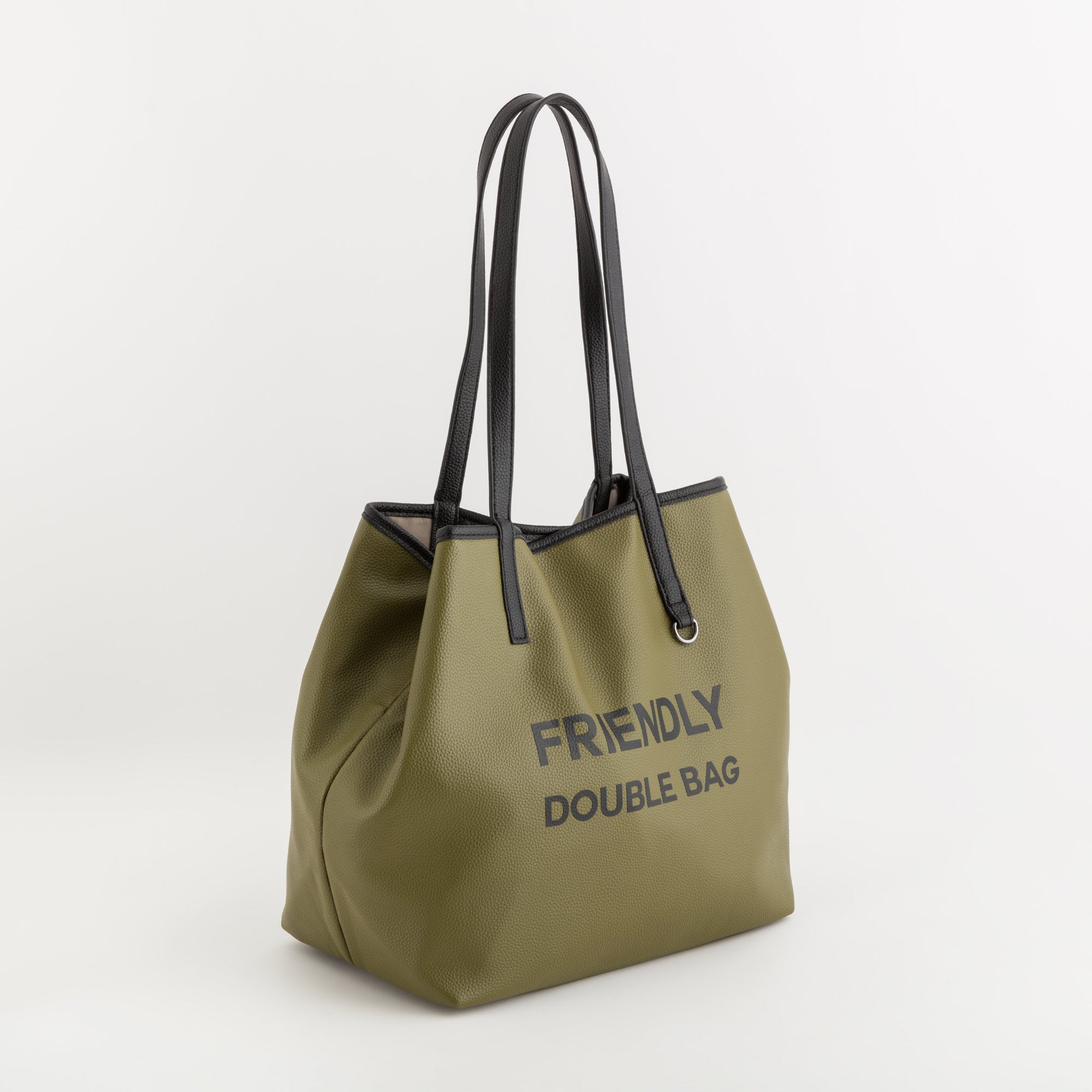 Reversible shopping - Friendly double bag Bamboo/Tobacco