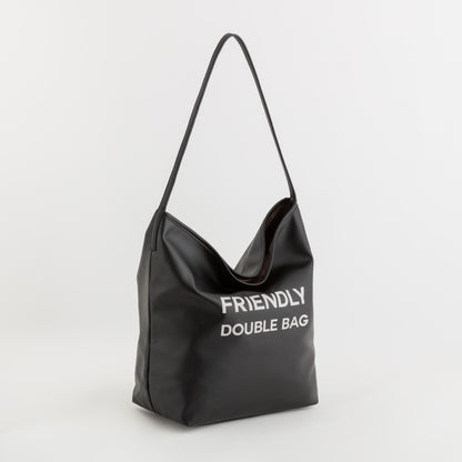 Wendetasche — Freundliche Doppeltasche Schwarz/Moro